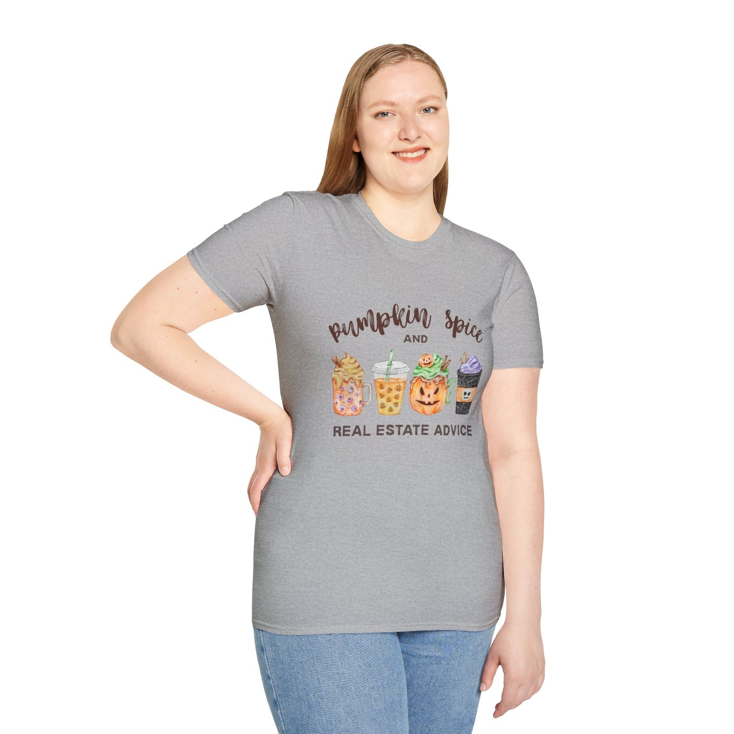 Pumpkin Spice and Real Estate Advice – Fall Drinks Real Estate T-Shirt