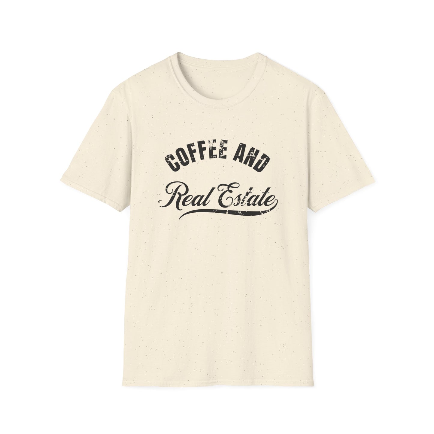 Coffee & Real Estate Vintage Distressed Font - Real Estate T-Shirt