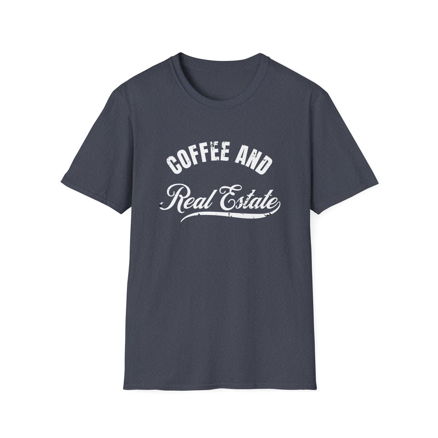 Coffee & Real Estate Vintage Distressed Font - Real Estate T-Shirt