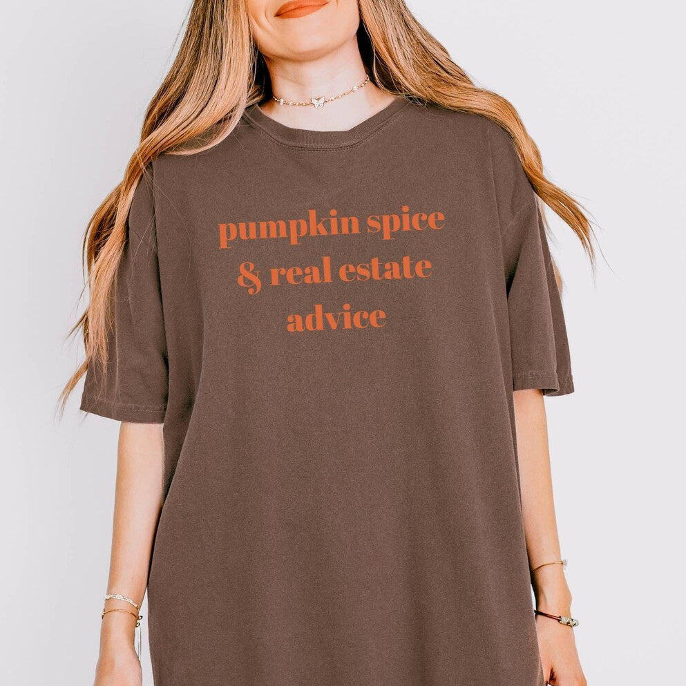 Pumpkin Spice and Real Estate Advice – Fall Real Estate T-Shirt