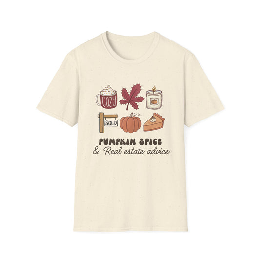 Pumpkin Spice and Real Estate Advice – Fall Icons Real Estate T-Shirt