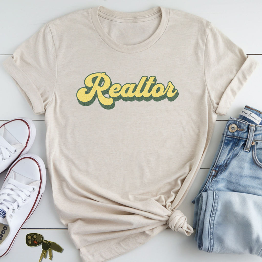 Retro Yellow Realtor - Real Estate T-Shirt