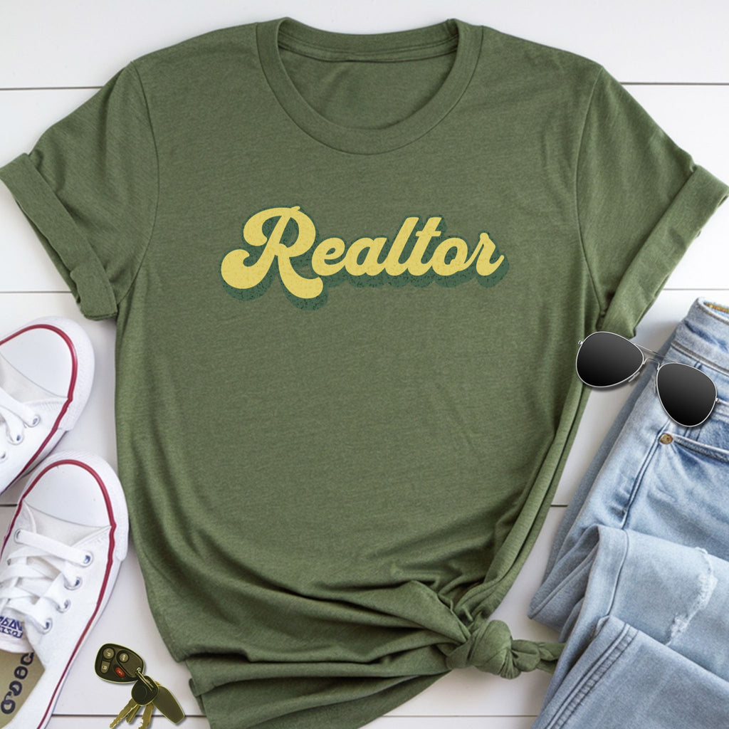 Retro Yellow Realtor - Real Estate T-Shirt