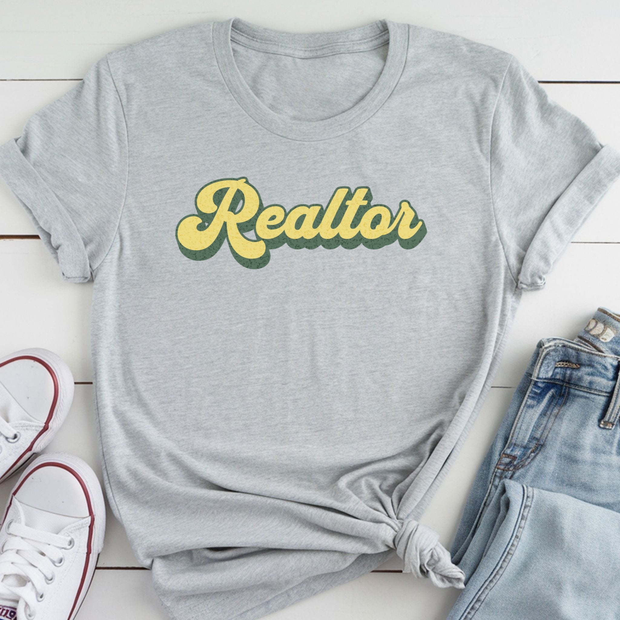 Retro Yellow Realtor - Real Estate T-Shirt