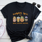 Pumpkin Spice and Real Estate Advice – Fall Drinks Real Estate T-Shirt