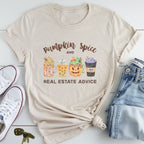 Pumpkin Spice and Real Estate Advice – Fall Drinks Real Estate T-Shirt