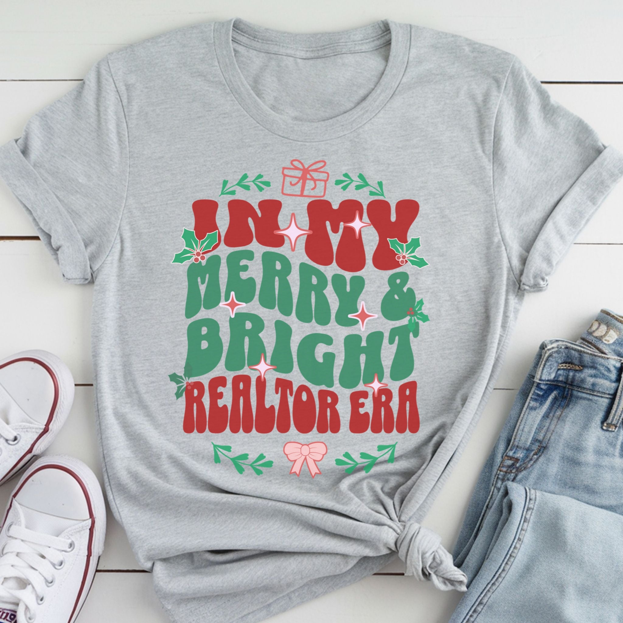Merry and Bright Cute Holiday Real Estate T-Shirt