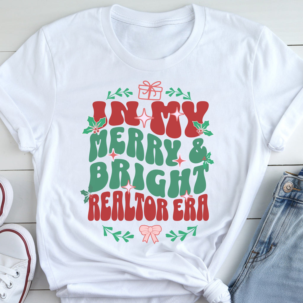 Merry and Bright Cute Holiday Real Estate T-Shirt