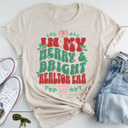 Merry and Bright Cute Holiday Real Estate T-Shirt