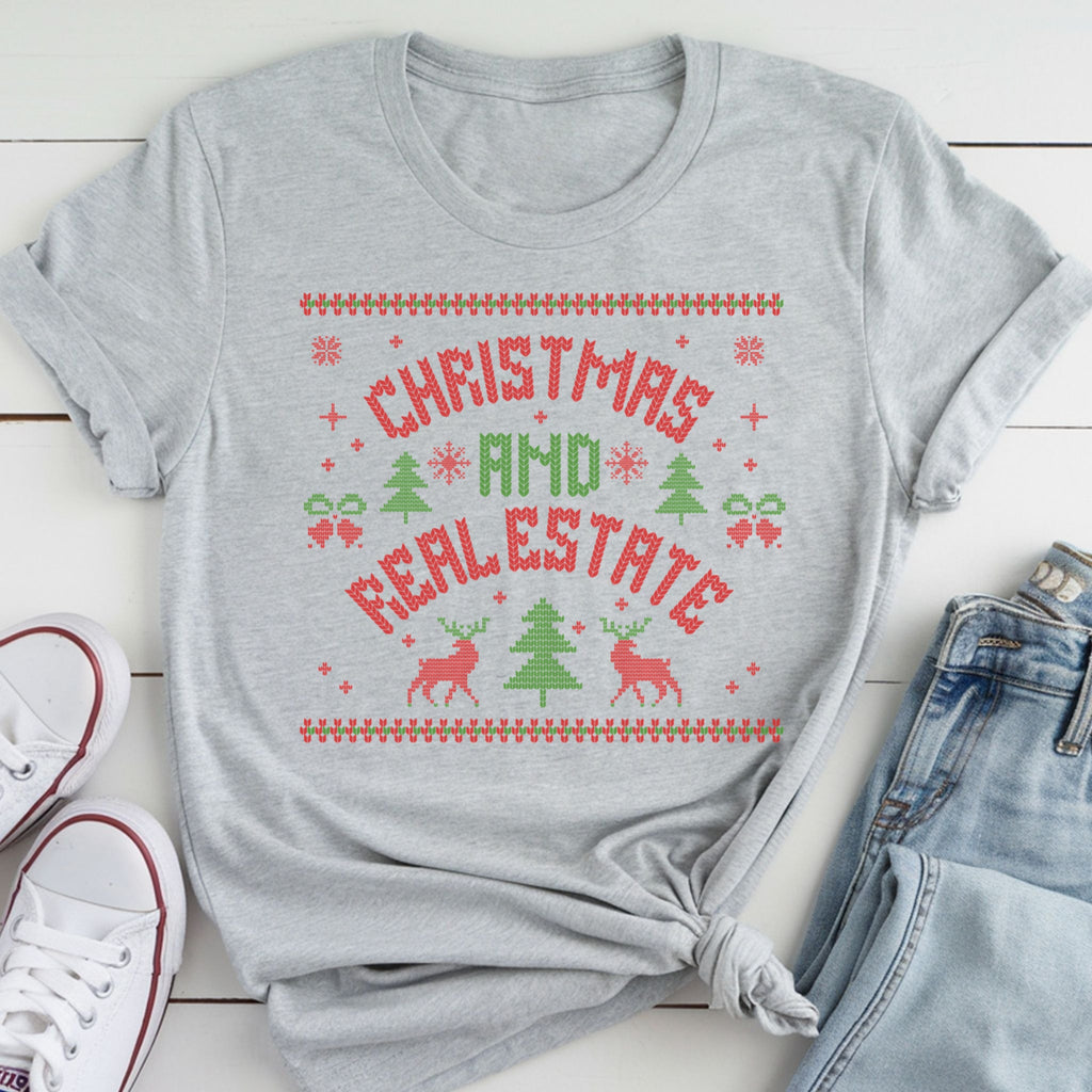 Christmas and Real Estate Ugly Sweater T-Shirt