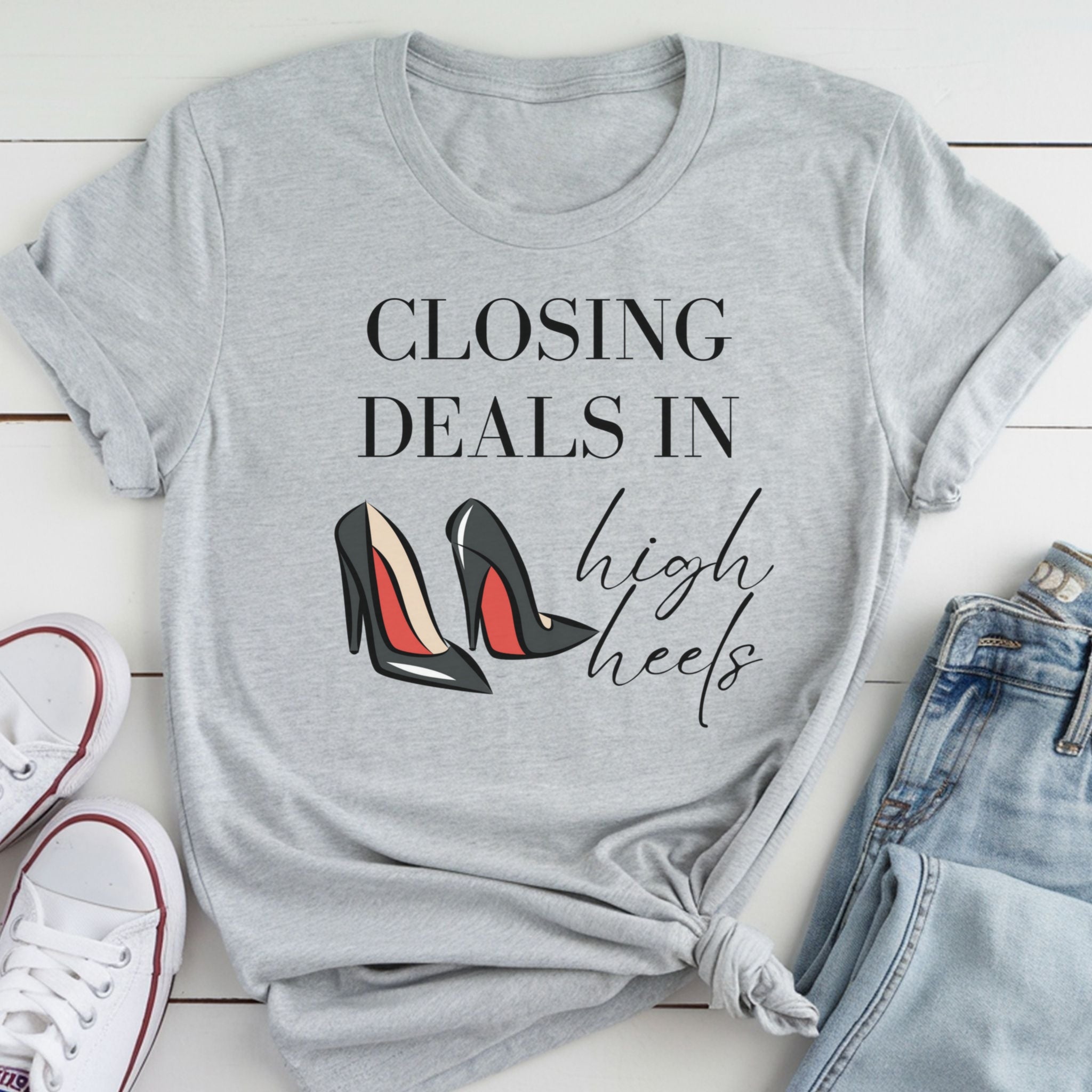 Closing Deels in High Heels - Women's Real Estate T-Shirt