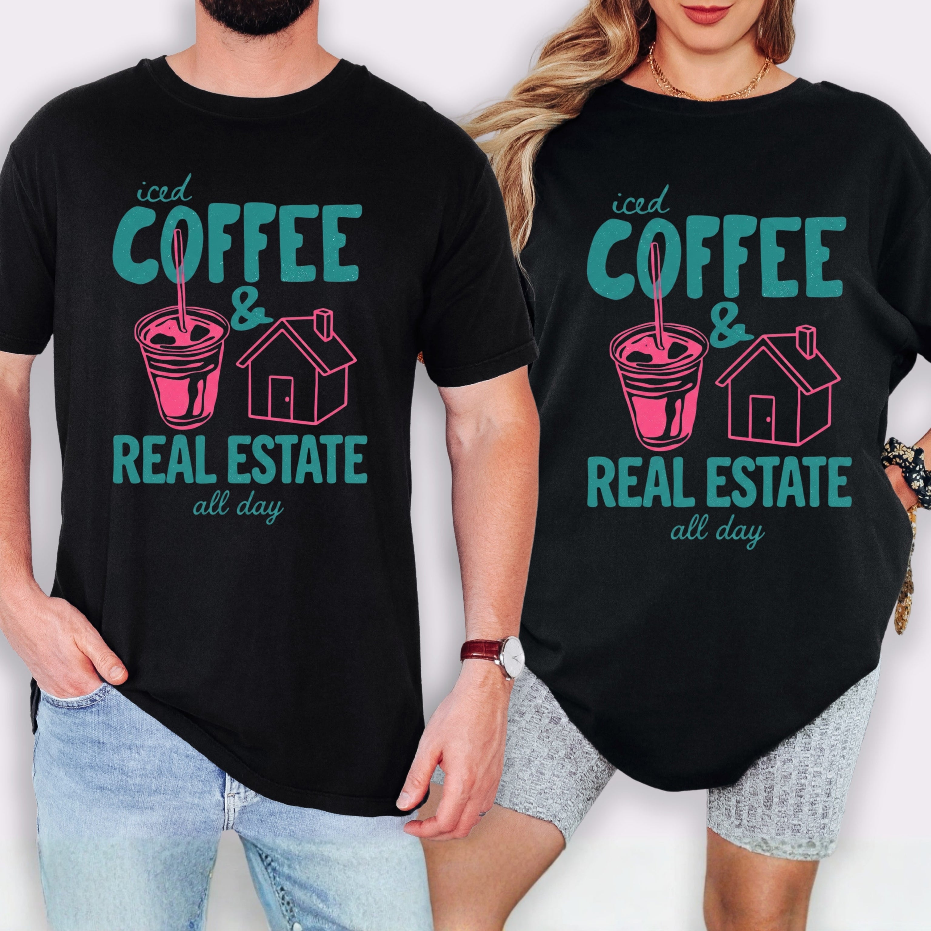Iced Coffee Retro- Comfort Colors Real Estate T-Shirt