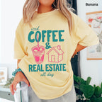 Iced Coffee Retro- Comfort Colors Real Estate T-Shirt