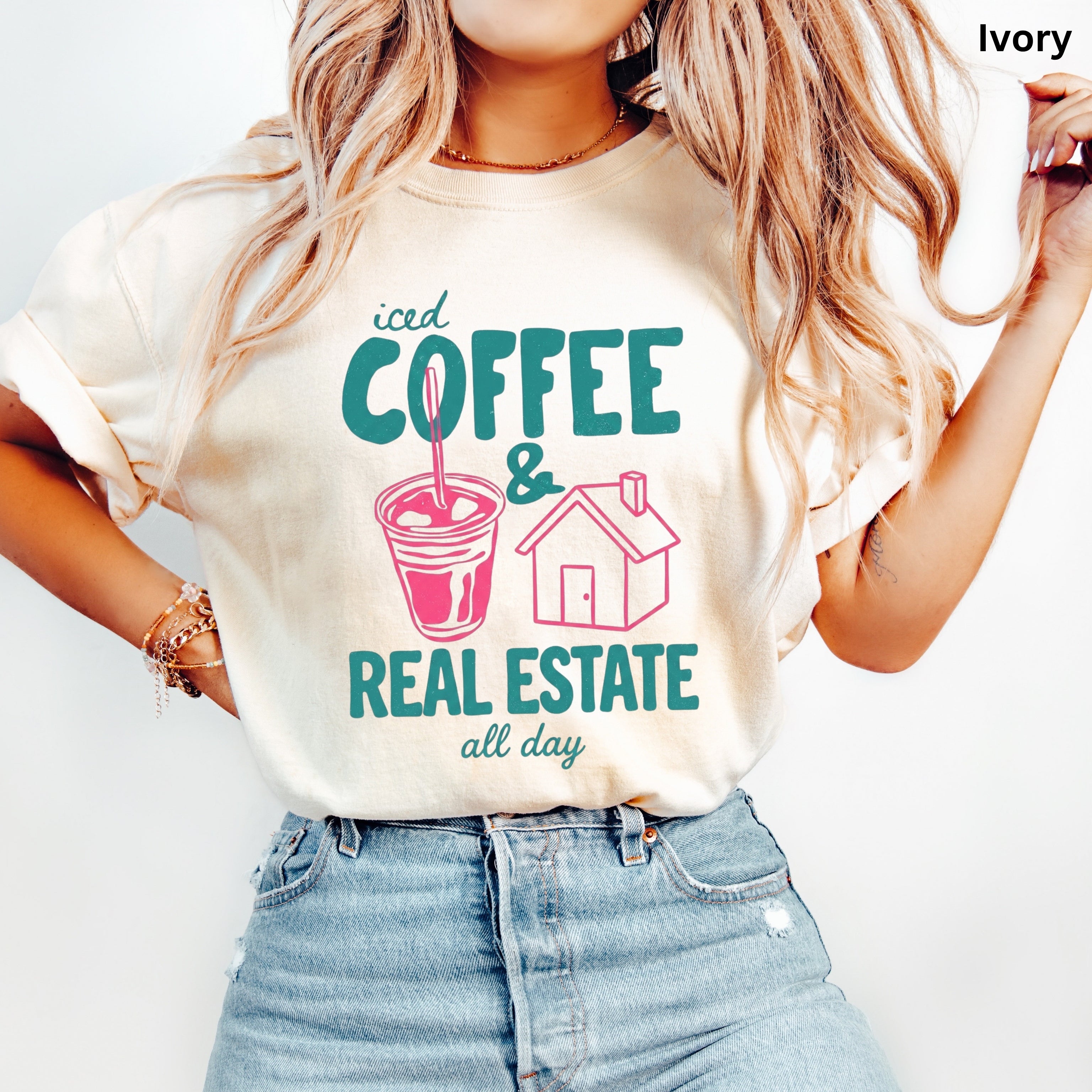Iced Coffee Retro- Comfort Colors Real Estate T-Shirt