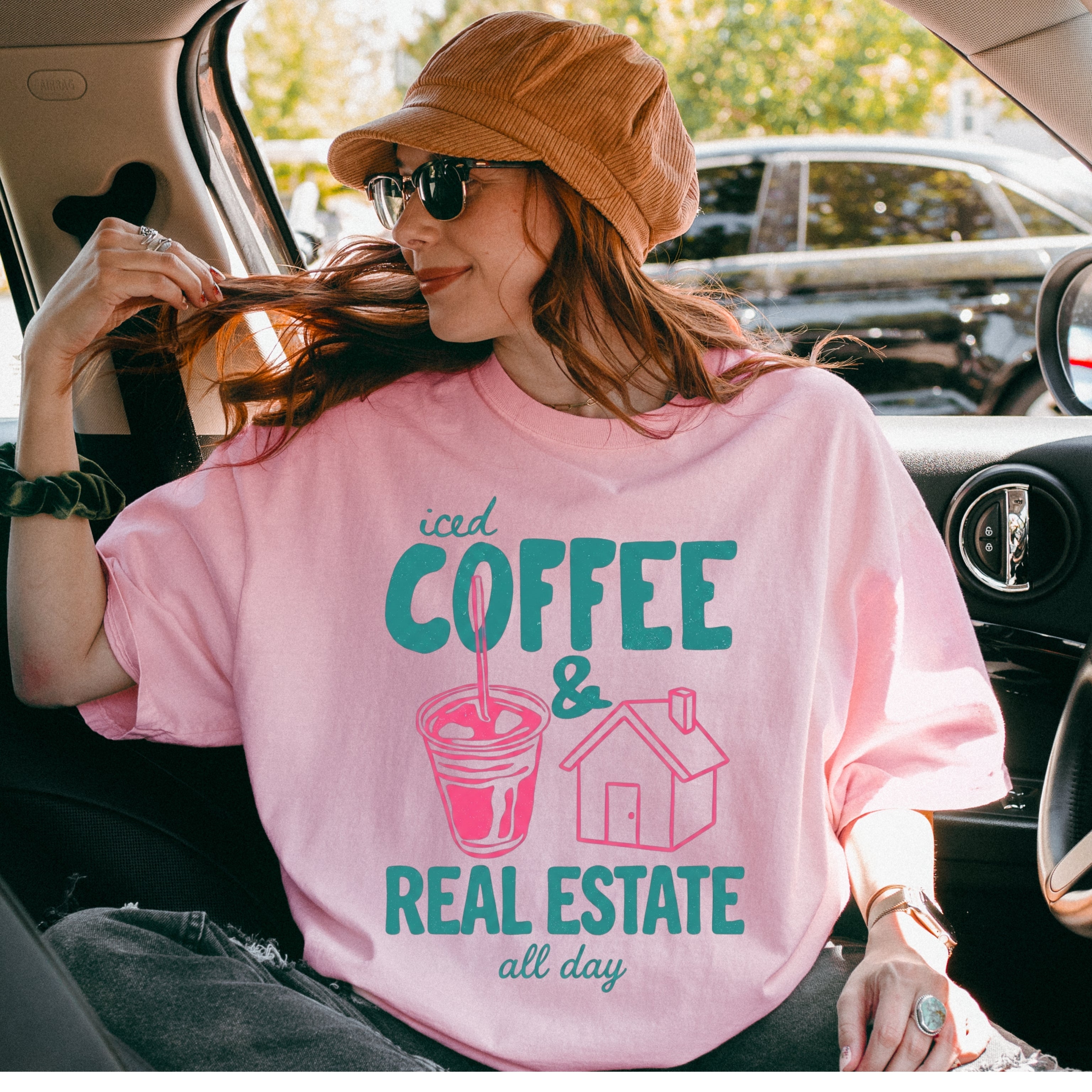 Iced Coffee Retro- Comfort Colors Real Estate T-Shirt