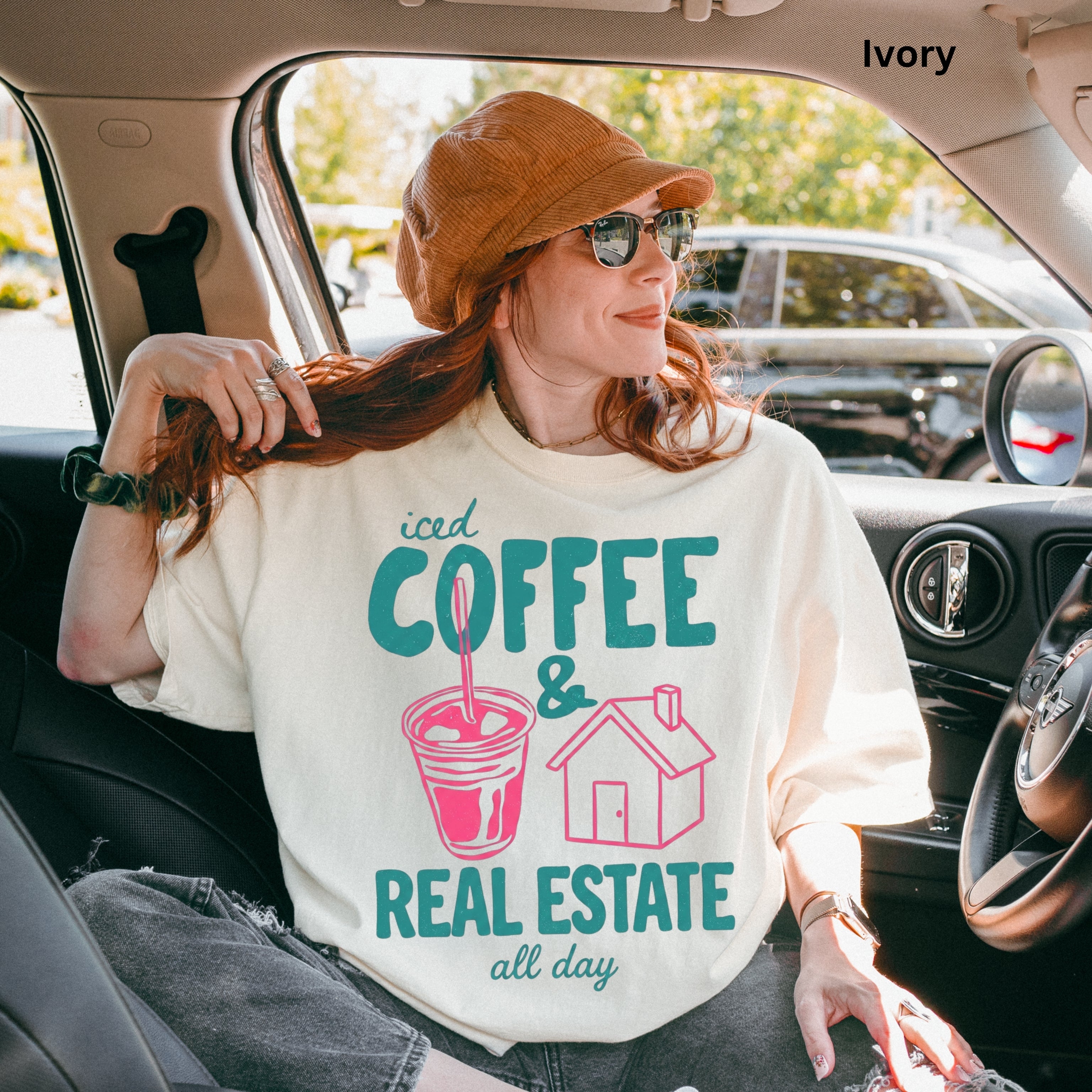 Iced Coffee Retro- Comfort Colors Real Estate T-Shirt