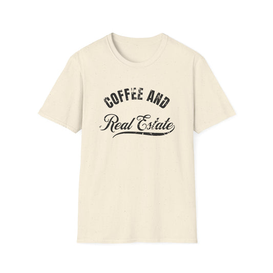 Coffee & Real Estate Vintage Distressed Font - Real Estate T-Shirt