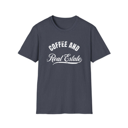 Coffee & Real Estate Vintage Distressed Font - Real Estate T-Shirt