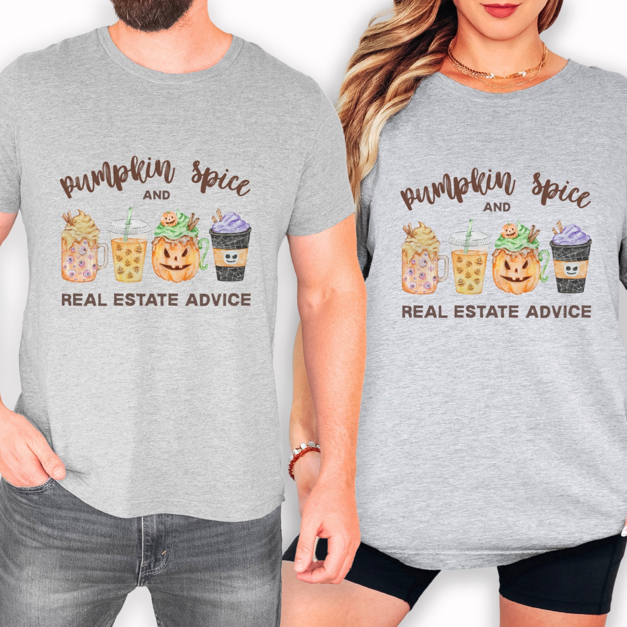 Pumpkin Spice and Real Estate Advice – Fall Drinks Real Estate T-Shirt
