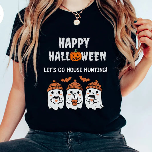 Happy Halloween Let’s Go House Hunting –Cute Ghost Real Estate T-Shirt