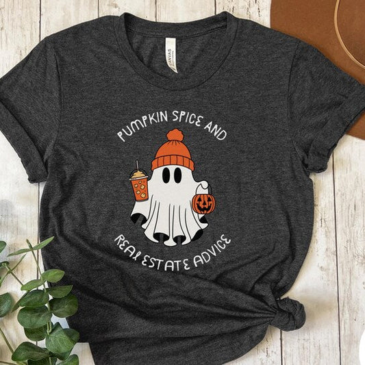 Pumpkin Spice and Real Estate Advice – Halloween Real Estate T-Shirt