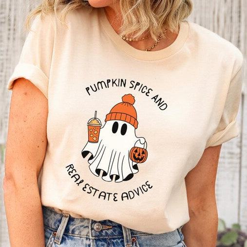 Pumpkin Spice and Real Estate Advice – Halloween Real Estate T-Shirt